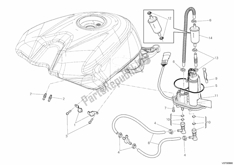 Toutes les pièces pour le Pompe à Essence du Ducati Superbike 1198 SP USA 2011